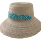 Clematis Bucket Hat - Meg Braff Designs "Picwic Stripe" Fabric Ribbon - Turquoise