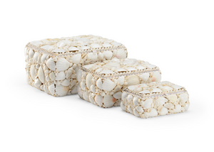 SET OF THREE SEASHELL BOXES