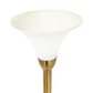 ART DECO STYLE BRASS TORCHIERE WITH MILK GLASS SHADE