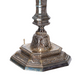 19TH CENTURY PAIR OF ORNATE SILVERED BRONZE CANDLESTICK LAMPS