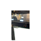 PAIR OF TWO DOOR BLACK GLASS AND MIRROR CABINETS WITH CABRIOLE LEGS