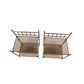 PAIR OF MID CENTURY TWO TIER BRASS & SMOKED GLASS END TABLES