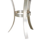 MODERN ROUND GOATSKIN AND SILVERED METAL SIDE TABLE