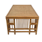 VINTAGE BAMBOO AND RATTAN FRETWORK COFFEE TABLE WITH GRASSCLOTH TOP