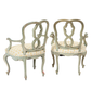 PAIR OF VINTAGE PAINTED LOUIS XV UPHOLSTERED ARMCHAIRS