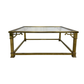 VINTAGE MASTERCRAFT STYLE BRASS AND GLASS SQUARE COFFEE TABLE