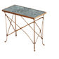 PAIR OF BRASS SIDE TABLES WITH MABLE TOP AND PAW FOOTED DETAIL