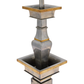 PAIR OF PEWTER CHINOISERIE LAMPS WITH BRASS DETAIL