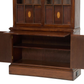 GRAND GOTHIC REVIVAL ENGLISH MAHOGANY BOOKCASE WITH GLASS PANEL DOORS