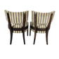 SET OF FOUR MODERN MAHOGANY FRAMED SLIPPER CHAIRS WITH  STRIPED UPHOLSTERY