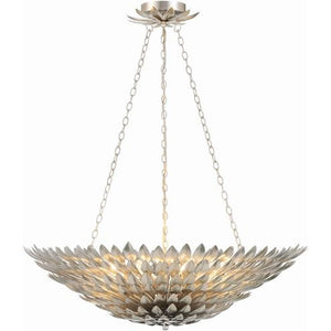 ANTIQUED SILVER FOLIATE LEAF CHANDELIER