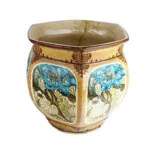 ENAMEL FLORAL JARDINIERE