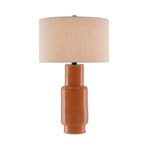 ORANGE CERAMIC LAMP WITH SHADE