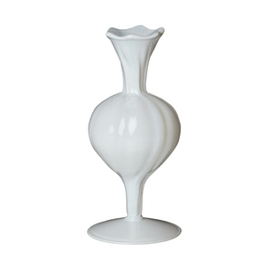 WHITE TULIP INSPIRED CERAMIC BUD VASE