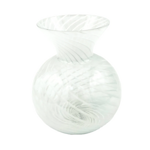 HANDMADE WHITE STRIPE BUD VASE