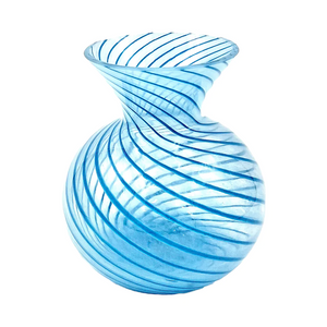 HANDMADE AQUA STRIPE BUD VASE