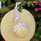 Geranium Sun Hat - Wide & Short White Grosgrain Ribbon