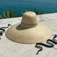 Geranium Sun Hat - Long Coral Grosgrain Ribbon