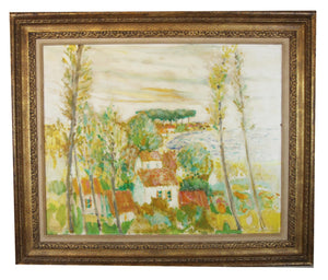 GILMOUR SIGNED IMPRESSIONIST LANDSCAPE - GREEN AND YELLOW