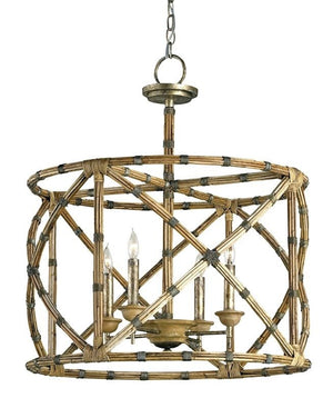 BAMBOO AND WROUGHT IRON LANTERN