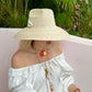 Hollyhock Sun Hat - White Long Grosgrain Ribbon