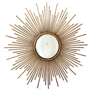 ANTIQUED GOLD SUNBURST MIRROR