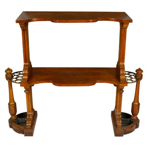 ANTIQUE ENGLISH TWO-TIER ETAGERE HALL STAND