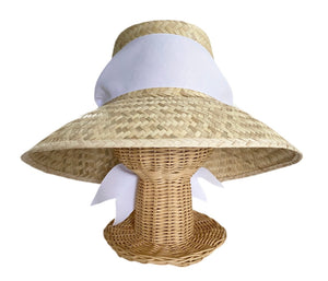 Amaryllis Sun Hat - White Wide & Short Grosgrain Ribbon