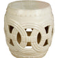 BLANC DE CHINE GARDEN STOOL WITH OVERLAPPING CIRCLES