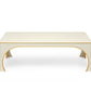 BRIGHTON COFFEE TABLE IN INVORY WITH GOLD EDGE