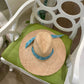 Bougainvillea Sun Hat - Meg Braff Designs "Beverly Hills" Fabric Ribbon - Turquoise