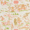 NANKING - INDOOR FABRIC - CHARTREUSE & CORAL