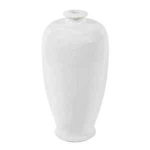 CREAMY WHITE TALL CERAMIC VASE