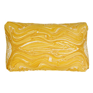 CUSTOM OCHRE MARBLED LUMBAR PILLOW