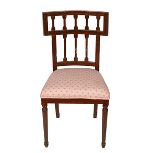 CUSTOM SWEDISH STYLE SIDE CHAIR WITH UPHOLSTERED SEAT