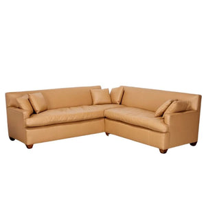 MODERN CUSTOM TAN LEATHER SECTIONAL SOFA