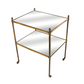 BRASS & MIRROR SIDE TABLE ON CASTERS