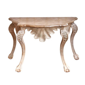 GEORGE II STYLE SHELL MOTIF CARVED AND PAINTED CONSOLE TABLE