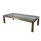 MASTERCRAFT STYLE VINTAGE METAL AND GLASS COFFEE TABLE