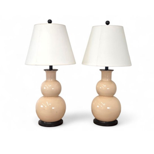 PAIR OF CUSTOM GLAZED SPITZMILLER STYLE TABLE LAMPS