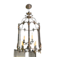 NINE LIGHT LANTERN WITH GLASS PANELS AND DECORATIVE BRASS DETAIL