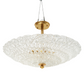 MURANO STYLE GLASS OPEN WEAVE SEMI FLUSH LIGHT WITH BRASS DETAIL