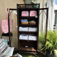 BAMBOO CABINET WITH GLASS DOORS