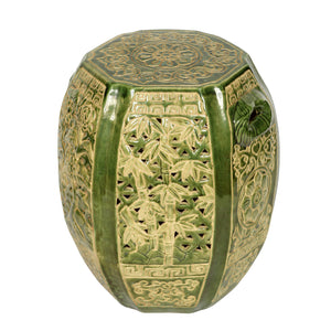 GREEN BAMBOO CERAMIC GARDEN SEAT