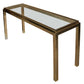 MASTERCRAFT STYLE BRASS AND GLASS CONSOLE TABLE