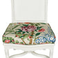 CHINOISERIE STYLE PAINTED CANE SLIPPER CHAIR WITH FLORAL CUSHION