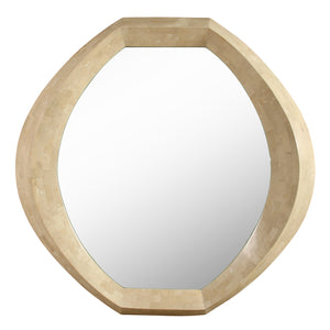 MID CENTURY MODERN TESSELLATED STONE OVAL MIRROR BY ROBERT MARCIUS