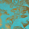 CANTON WALLPAPER SAMPLE - HONG BLUE ON GOLD MYLAR