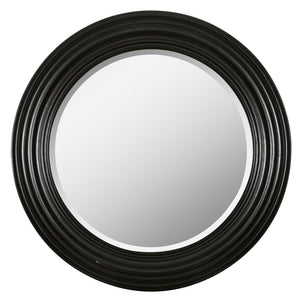 ROUND MIRROR WITH WIDE BLACK MOLDING FRAME