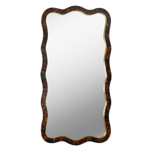 FAUX TORTOISE SCALLOPED MIRROR